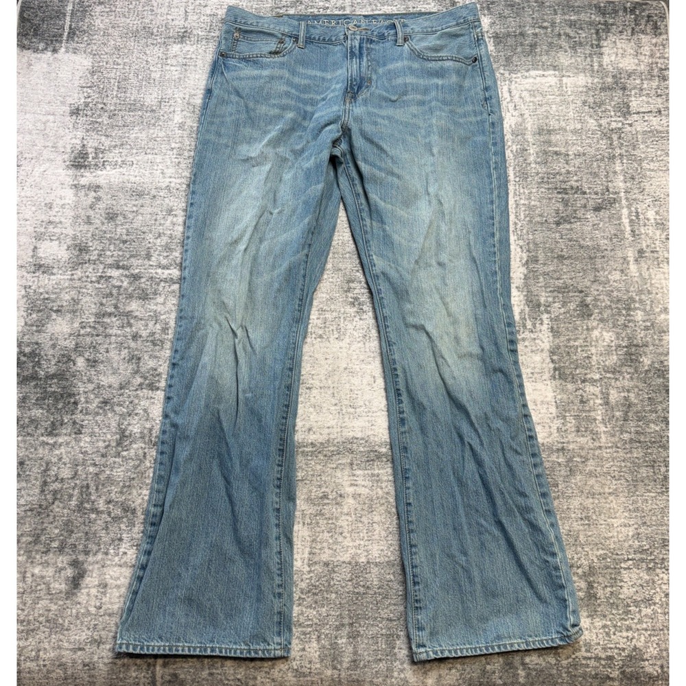 American Eagle Jeans Mens 36x34 Bootcut Medium Faded Wash Casual Western Work